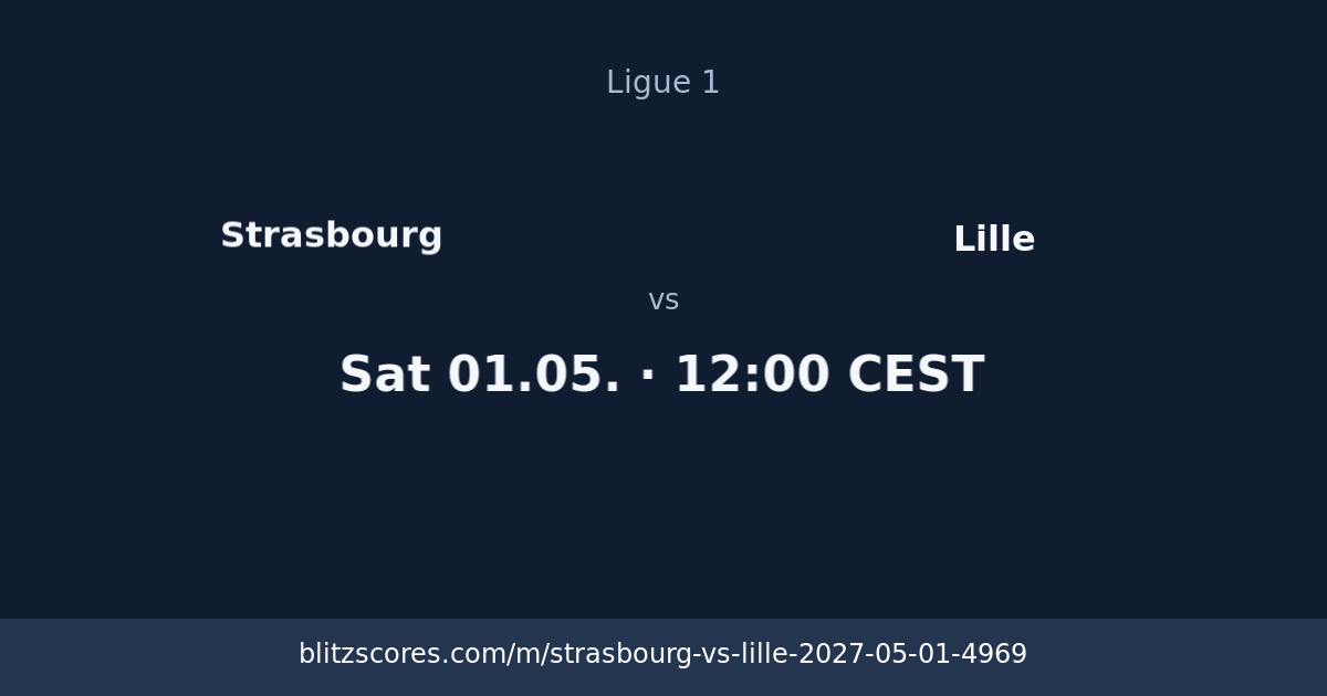 Strasbourg vs Lille score card