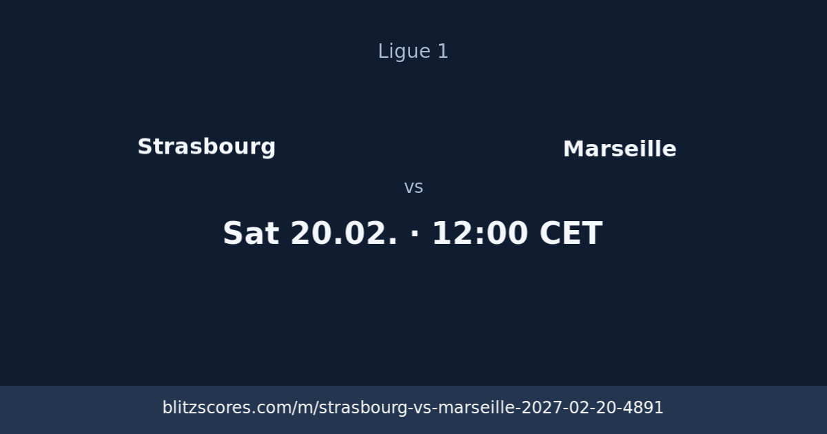 Strasbourg vs Marseille score card