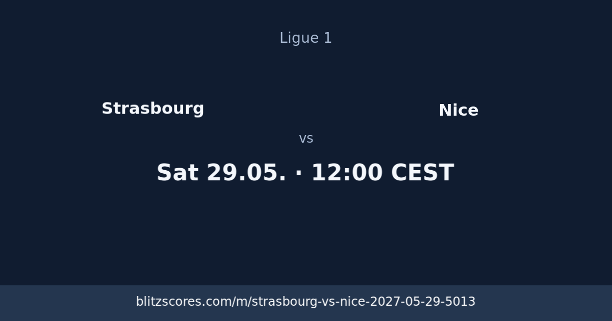 Strasbourg vs Nice score card