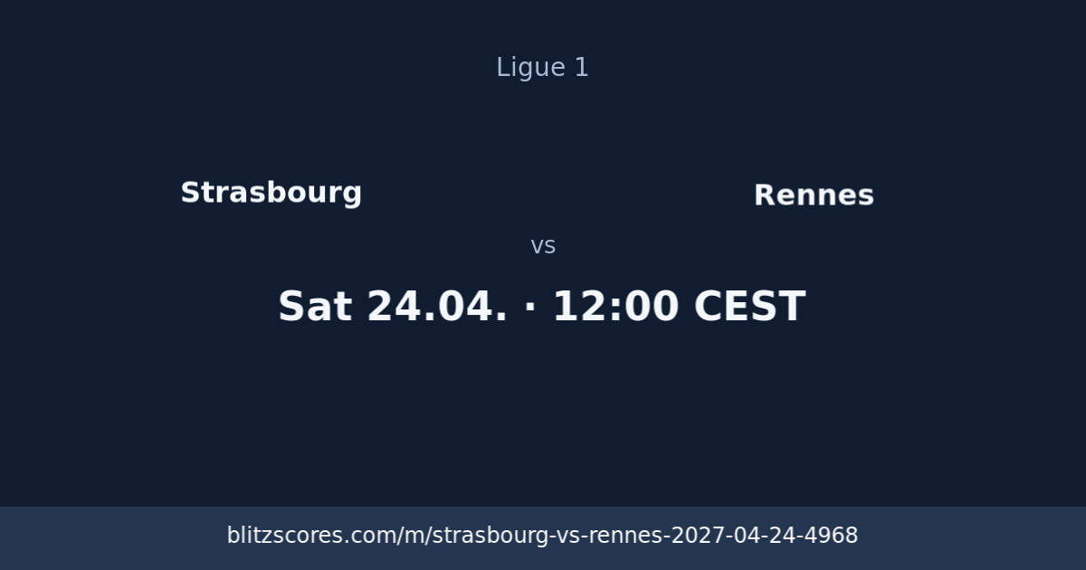 Strasbourg vs Rennes score card