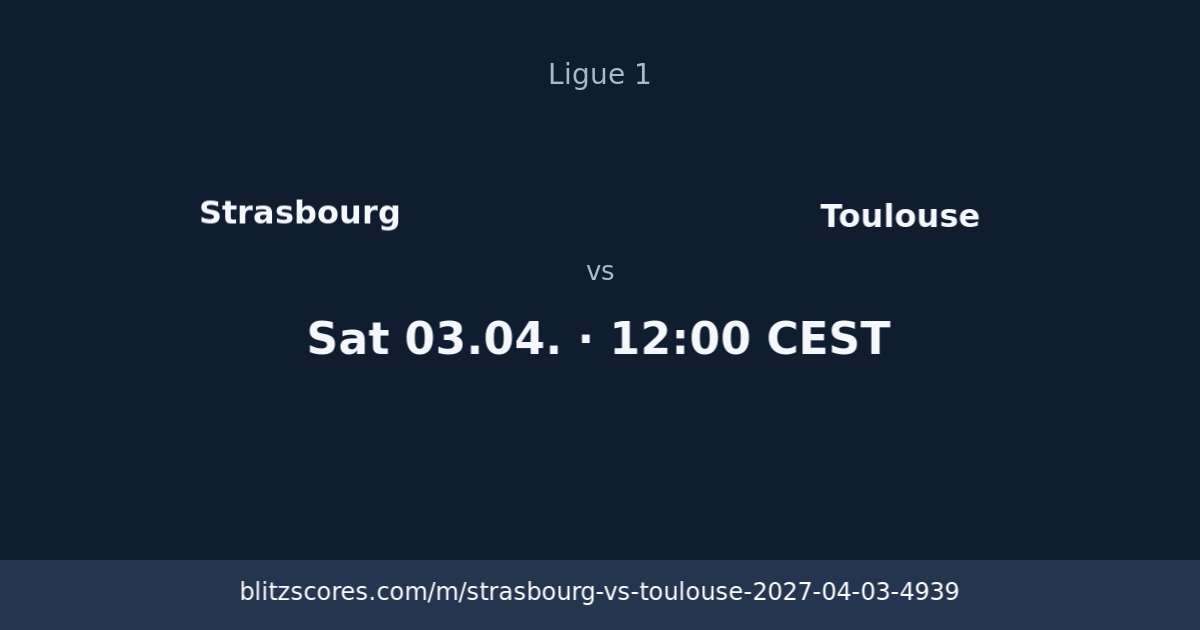 Strasbourg vs Toulouse score card