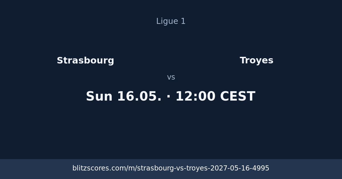 Strasbourg vs Troyes score card