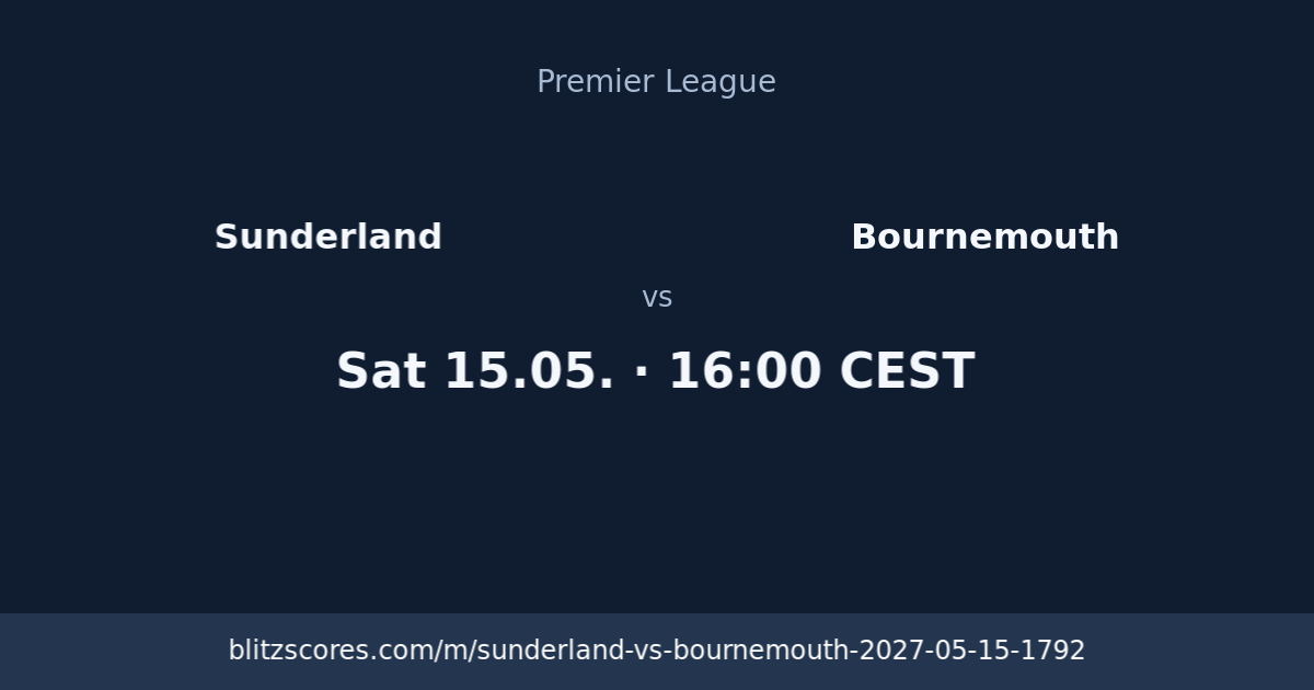 Sunderland vs Bournemouth score card