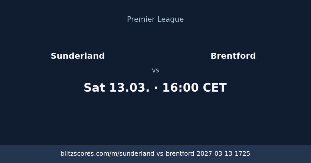 Sunderland vs Brentford score card
