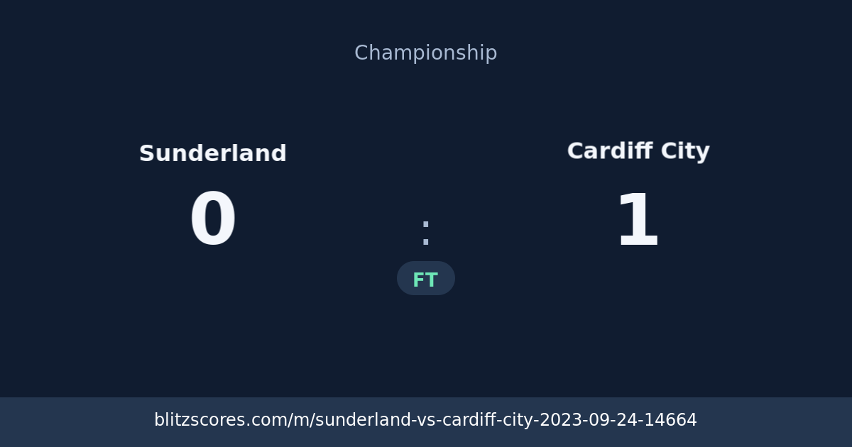 Sunderland vs Cardiff City score card