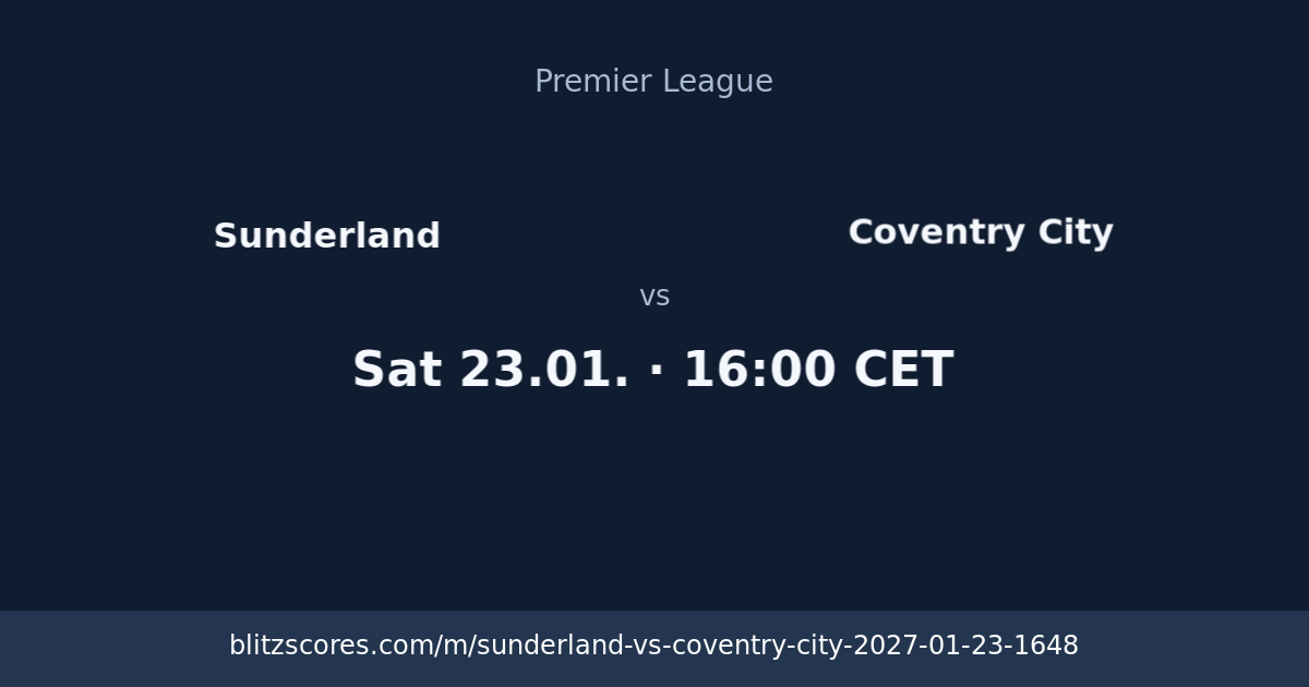 Sunderland vs Coventry City score card