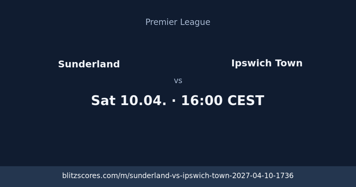 Sunderland vs Ipswich Town score card