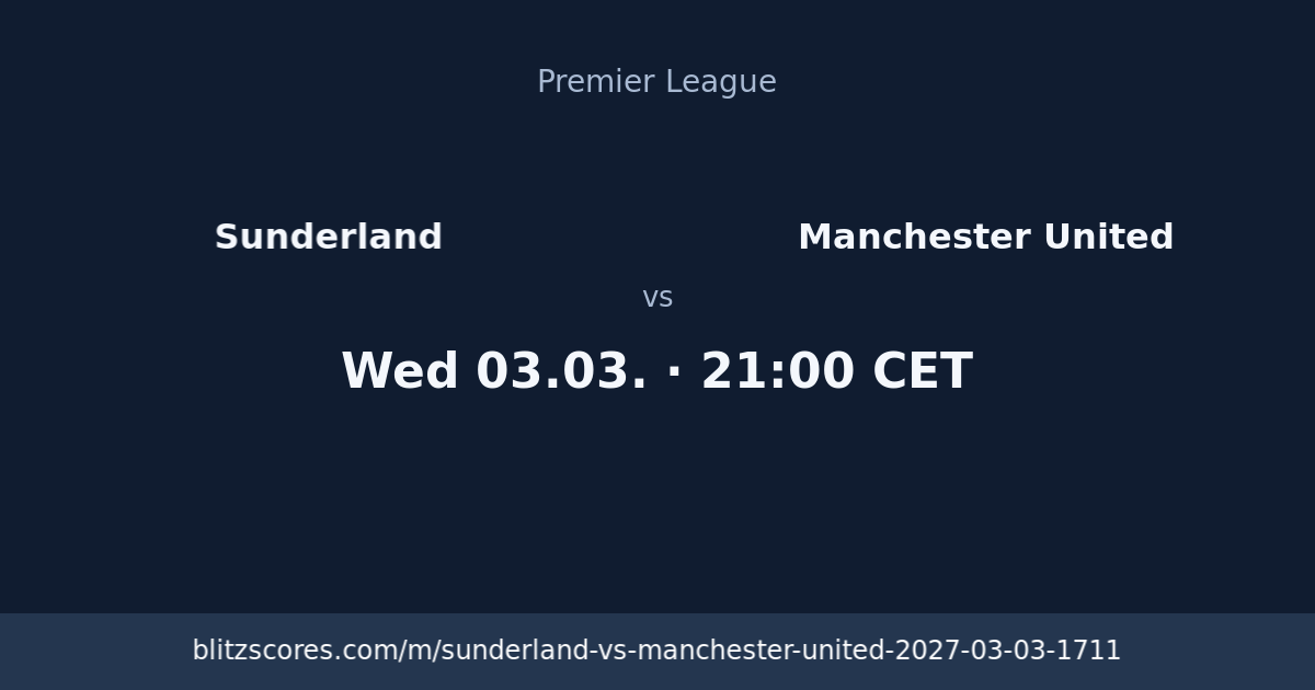 Sunderland vs Manchester United score card