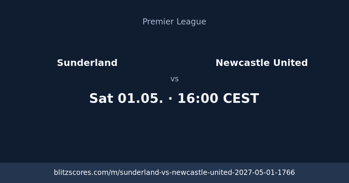 Sunderland vs Newcastle United score card