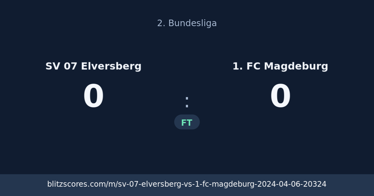 SV 07 Elversberg vs 1. FC Magdeburg score card