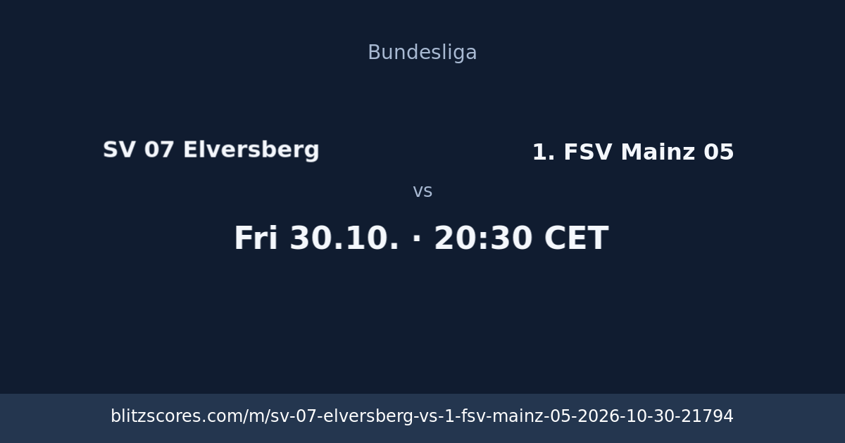 SV 07 Elversberg vs 1. FSV Mainz 05 score card