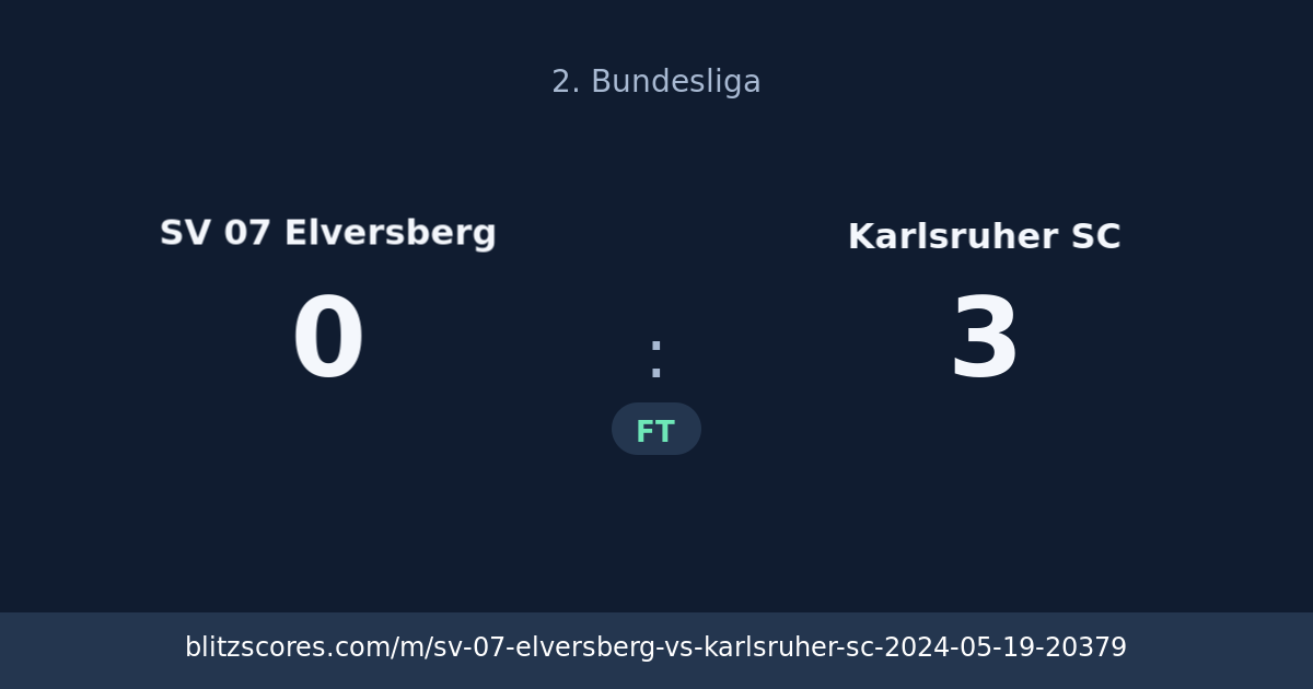 SV 07 Elversberg vs Karlsruher SC score card