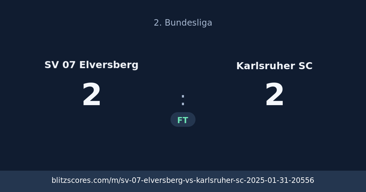 SV 07 Elversberg vs Karlsruher SC score card