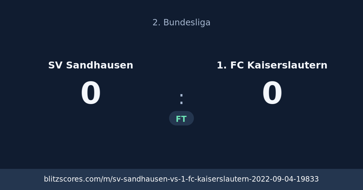 SV Sandhausen vs 1. FC Kaiserslautern score card