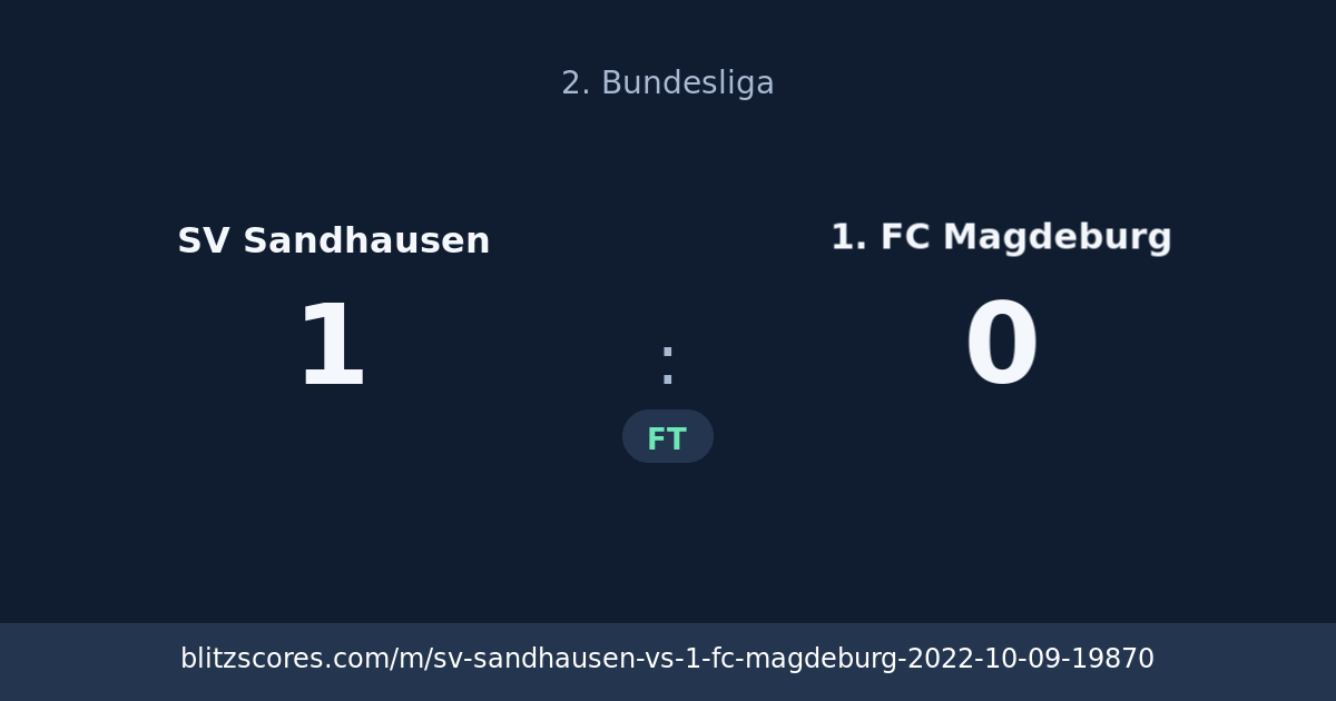 SV Sandhausen vs 1. FC Magdeburg score card