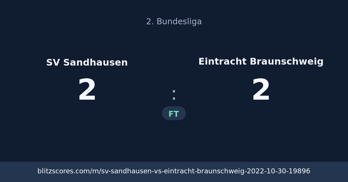 SV Sandhausen vs Eintracht Braunschweig score card