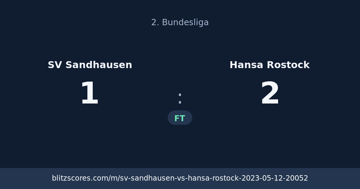 SV Sandhausen vs Hansa Rostock score card