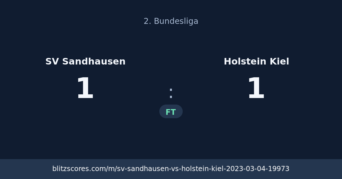 SV Sandhausen vs Holstein Kiel score card