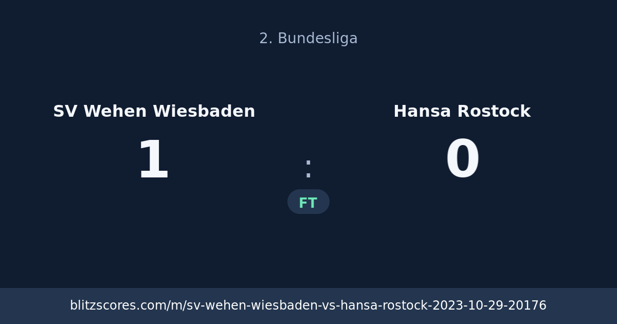 SV Wehen Wiesbaden vs Hansa Rostock score card