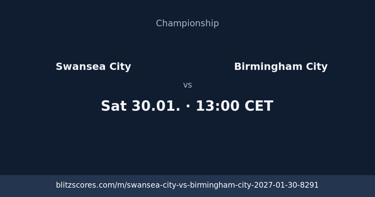 Swansea City vs Birmingham City score card