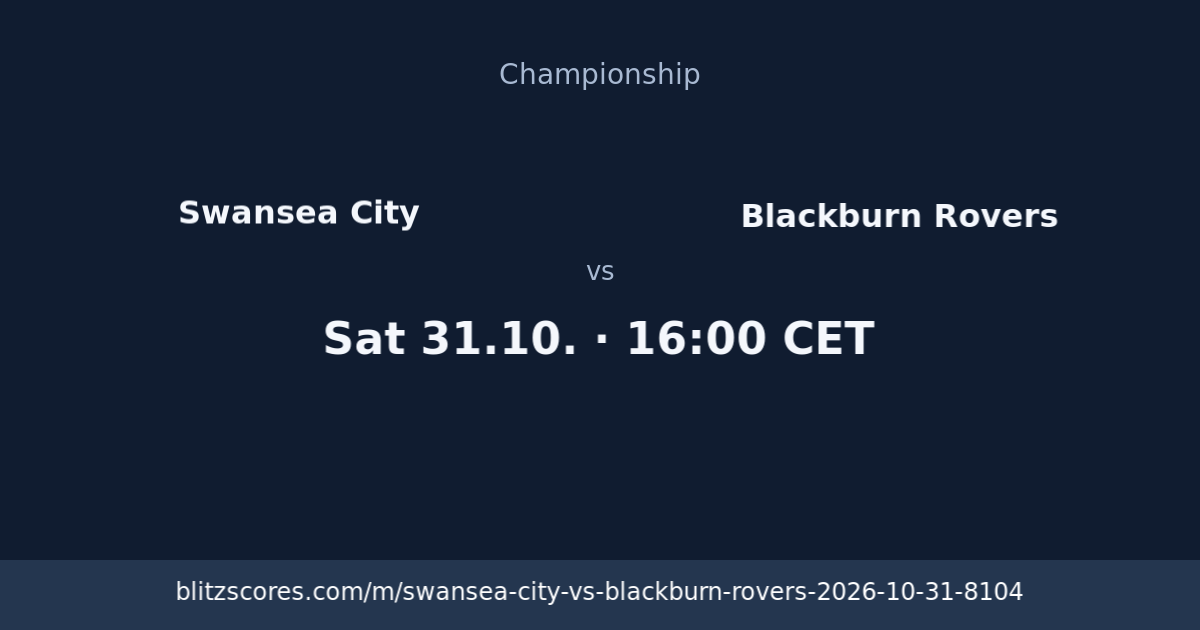 Swansea City vs Blackburn Rovers score card