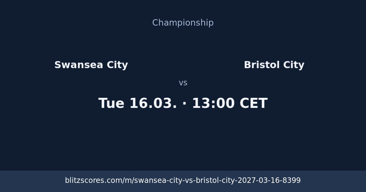 Swansea City vs Bristol City score card
