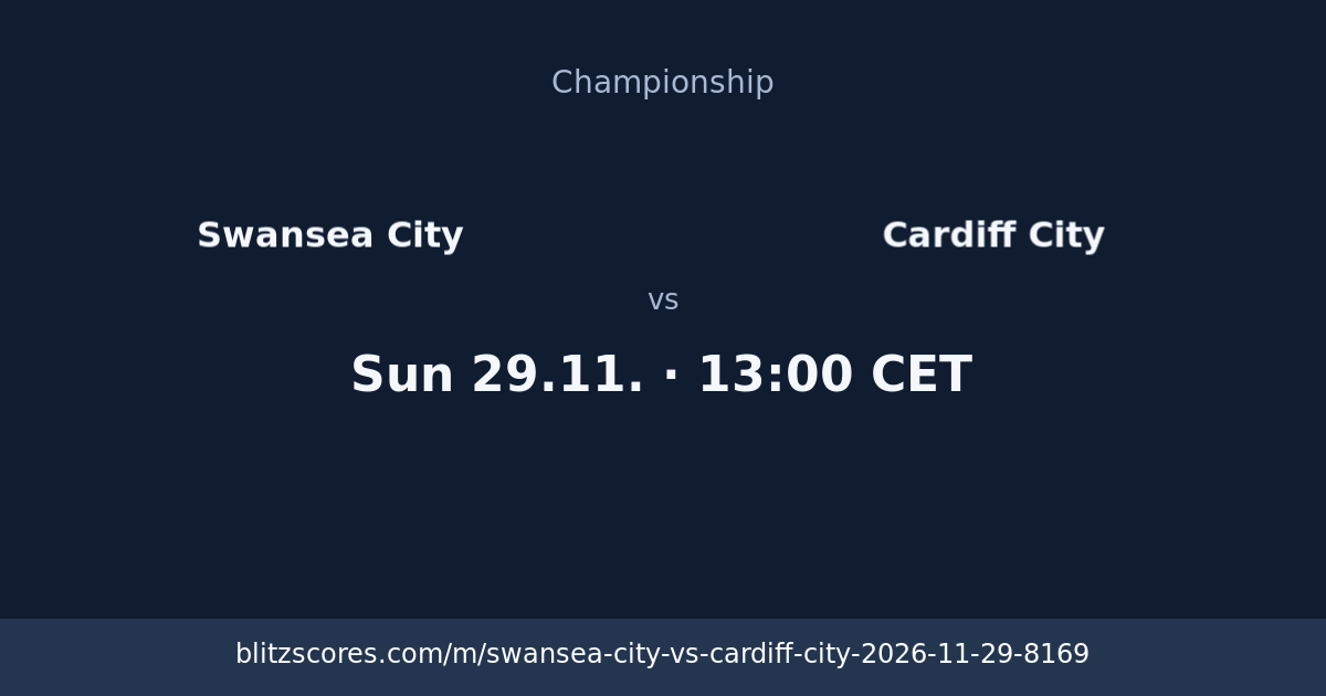 Swansea City vs Cardiff City score card