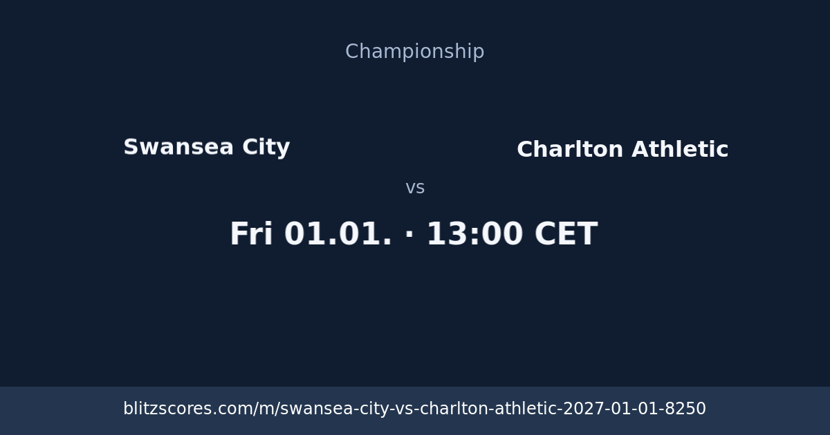 Swansea City vs Charlton Athletic score card