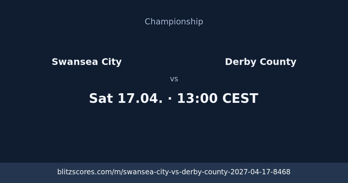 Swansea City vs Derby County score card