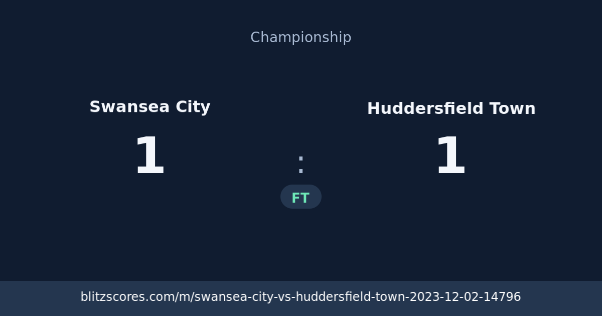 Swansea City vs Huddersfield Town score card