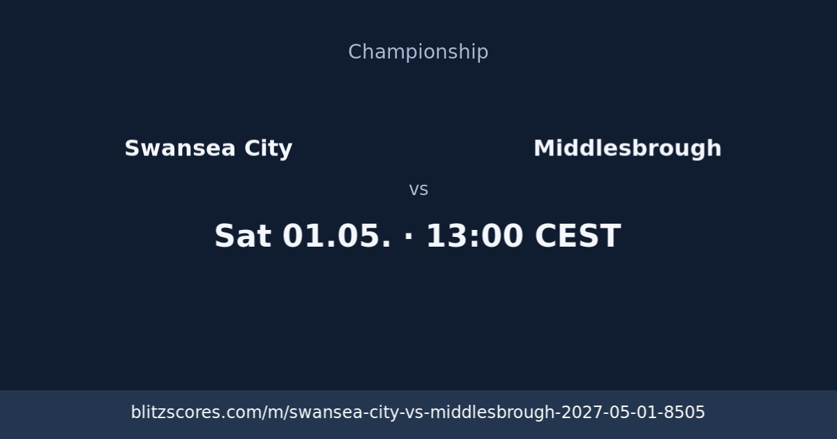 Swansea City vs Middlesbrough score card