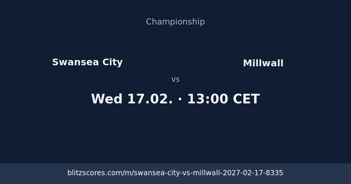 Swansea City vs Millwall score card