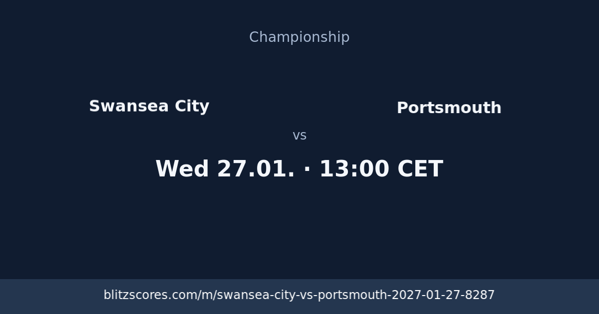 Swansea City vs Portsmouth score card