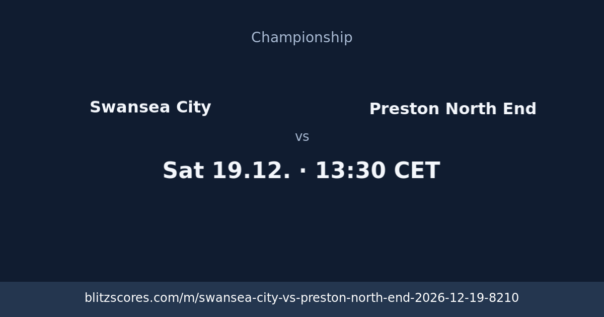 Swansea City vs Preston North End score card