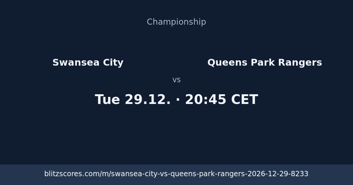 Swansea City vs Queens Park Rangers score card