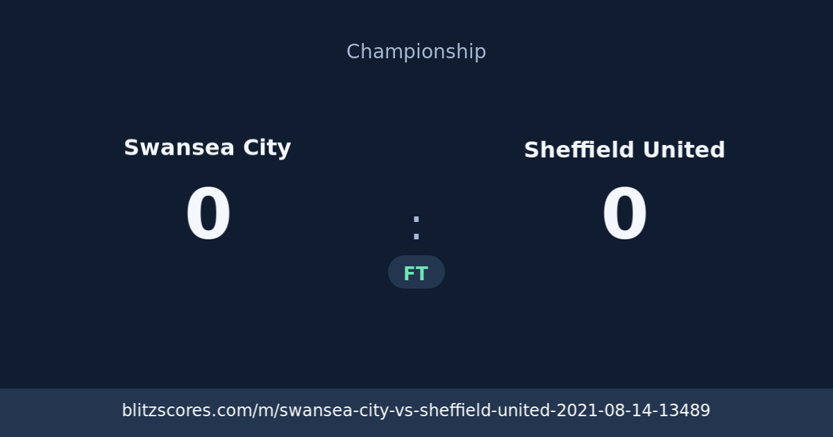 Swansea City vs Sheffield United score card