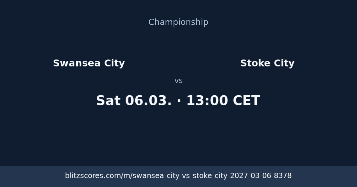 Swansea City vs Stoke City score card