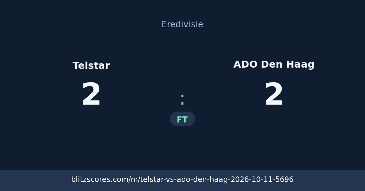 Telstar vs ADO Den Haag score card