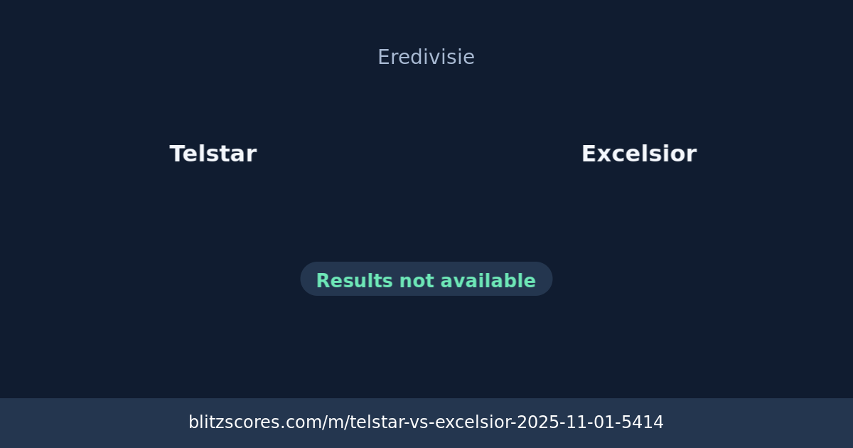 Telstar vs Excelsior score card