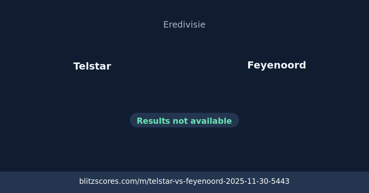 Telstar vs Feyenoord score card