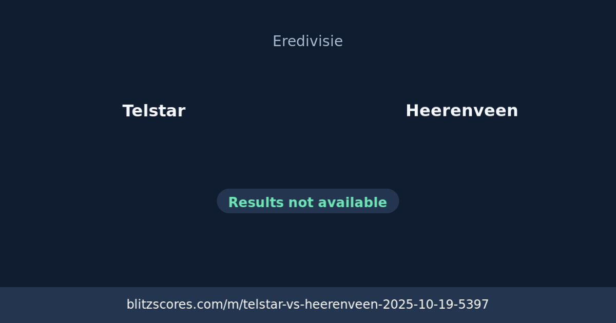 Telstar vs Heerenveen score card