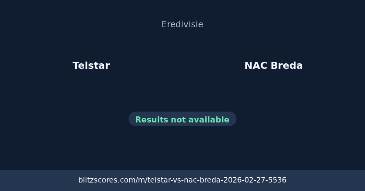 Telstar vs NAC Breda score card