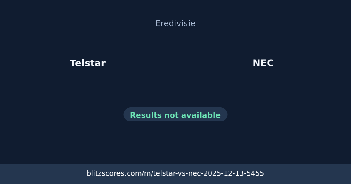 Telstar vs NEC score card