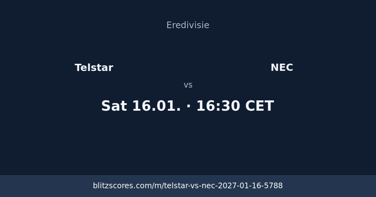 Telstar vs NEC score card