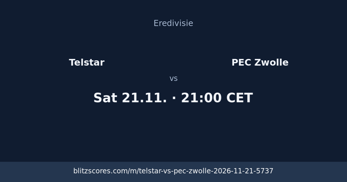 Telstar vs PEC Zwolle score card