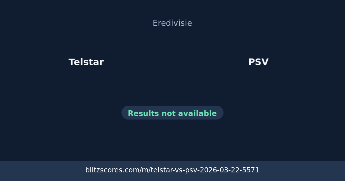 Telstar vs PSV score card