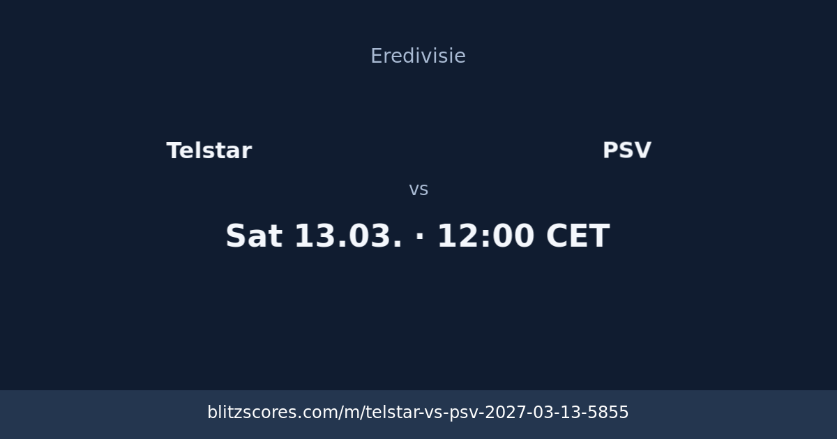Telstar vs PSV score card