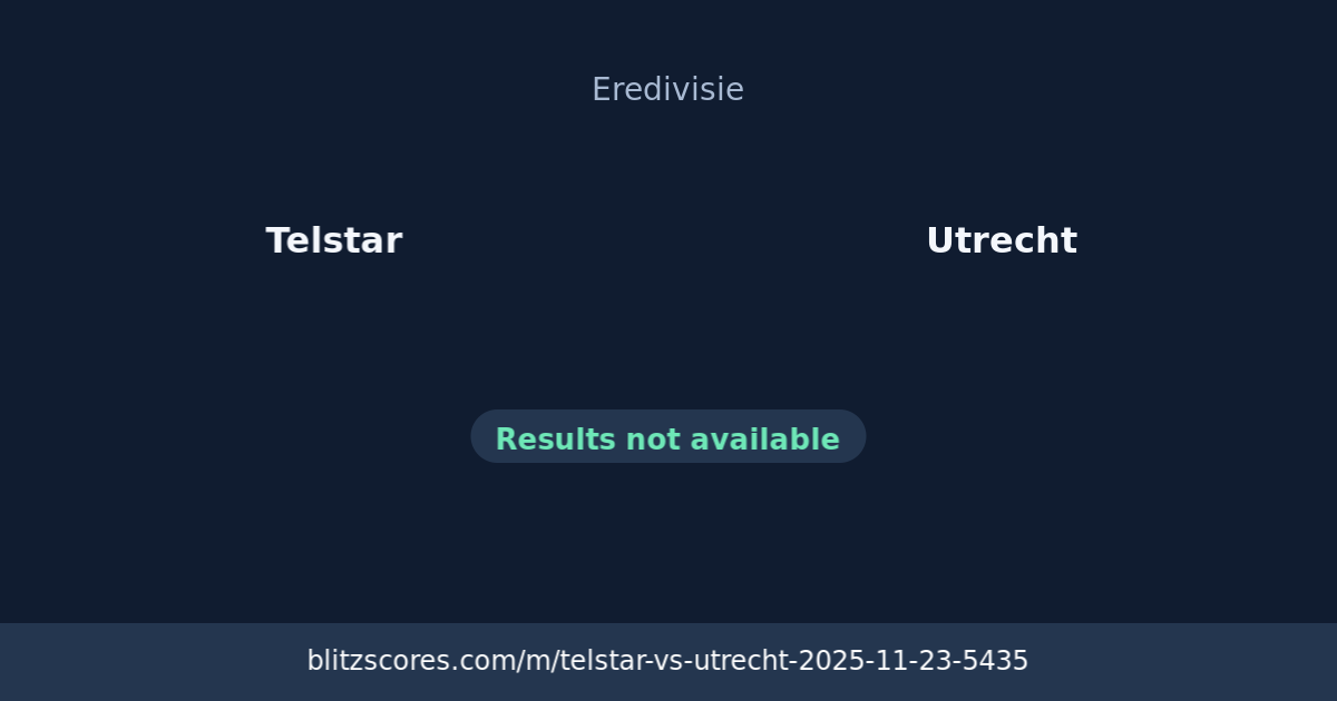 Telstar vs Utrecht score card