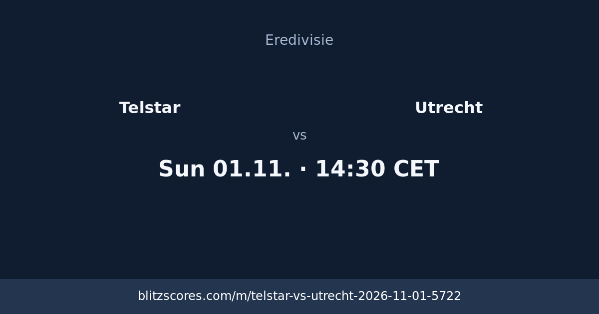 Telstar vs Utrecht score card