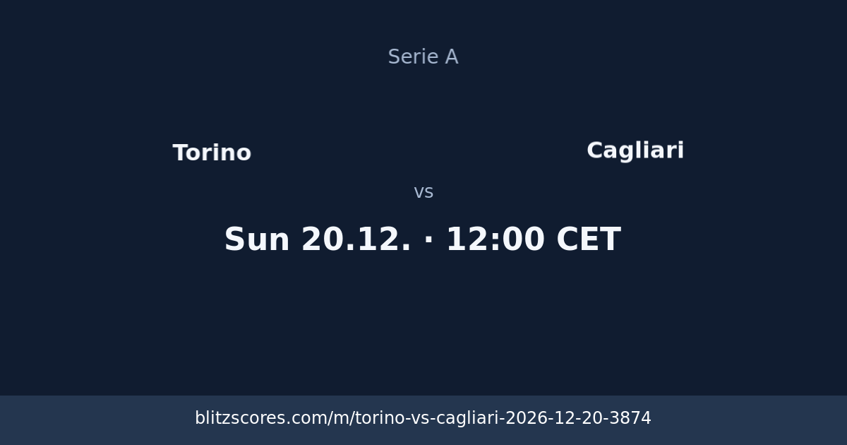 Torino vs Cagliari score card